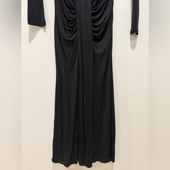 NEW STAUD Gres Dress, boat neck midi ruched waterfall heavy draped, Black Medium - Picture 8 of 13